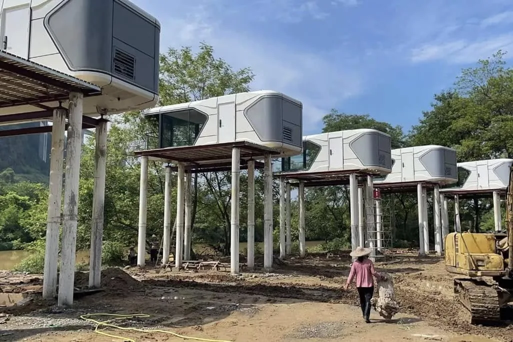 Space Capsule House for Fitness and Wellness Studios