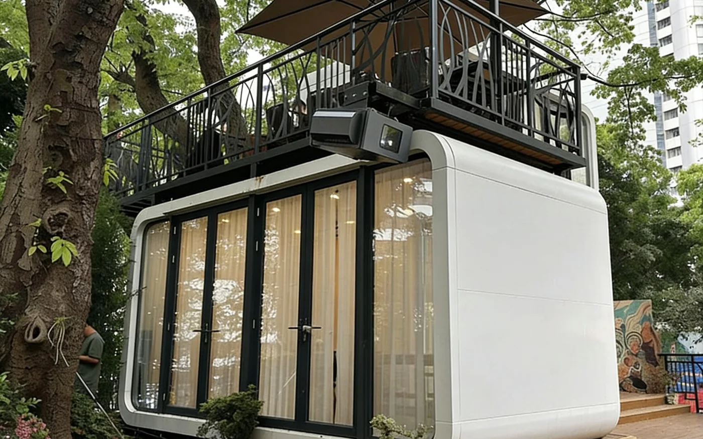 apple cabin shipping, delivery access and crane planning interior or project detail