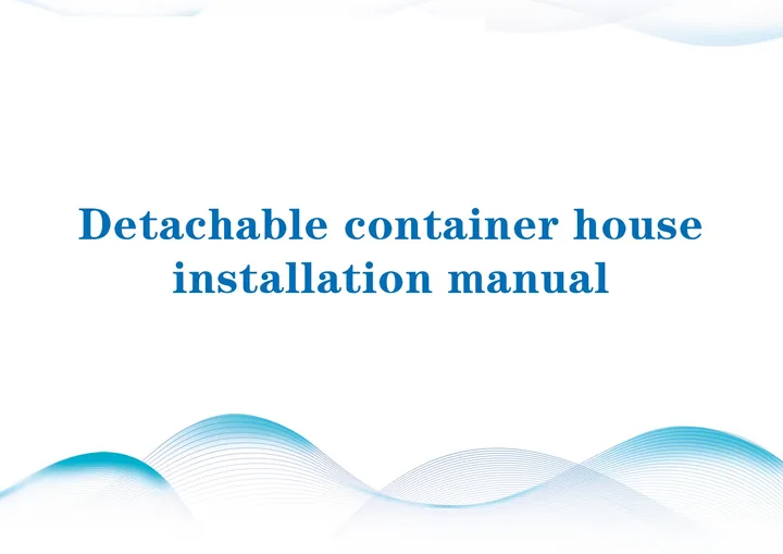 Detachable Container House Installation Manual cover