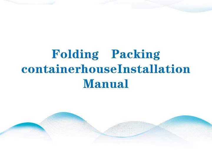 Folding Packing Container House Installation Manual cover