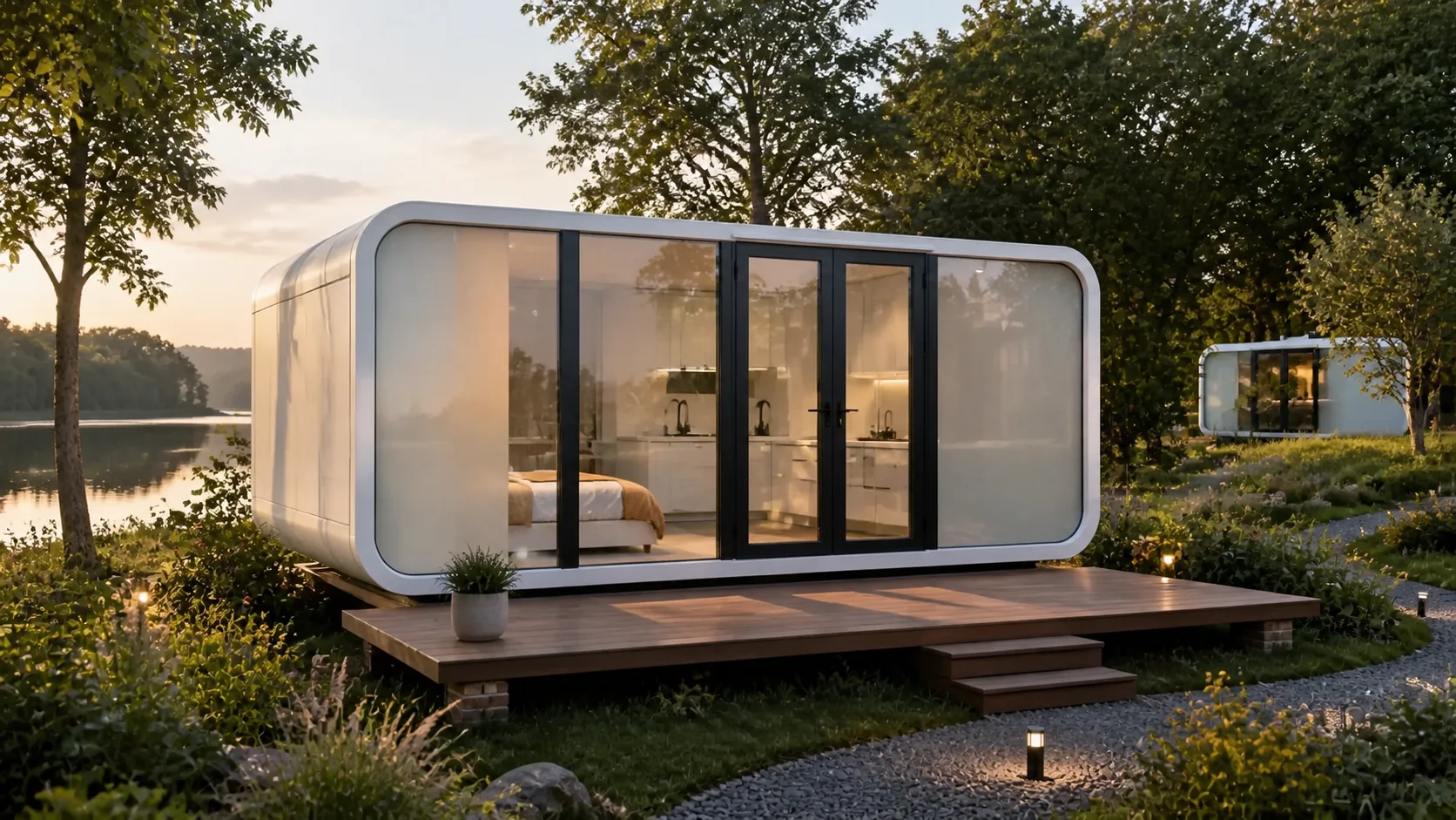 2 Story Apple Cabin House installed project concept