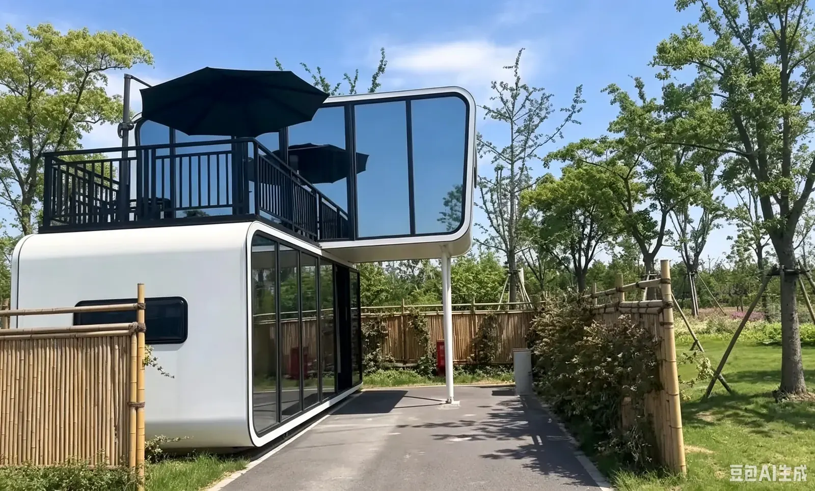 2 Story Apple Cabin House exterior