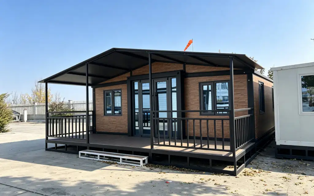 Expandable House with Pitched Roof & Terrace exterior