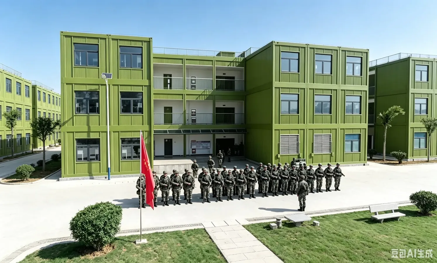 School & Military Quick-Assembly Flat-Pack Container exterior