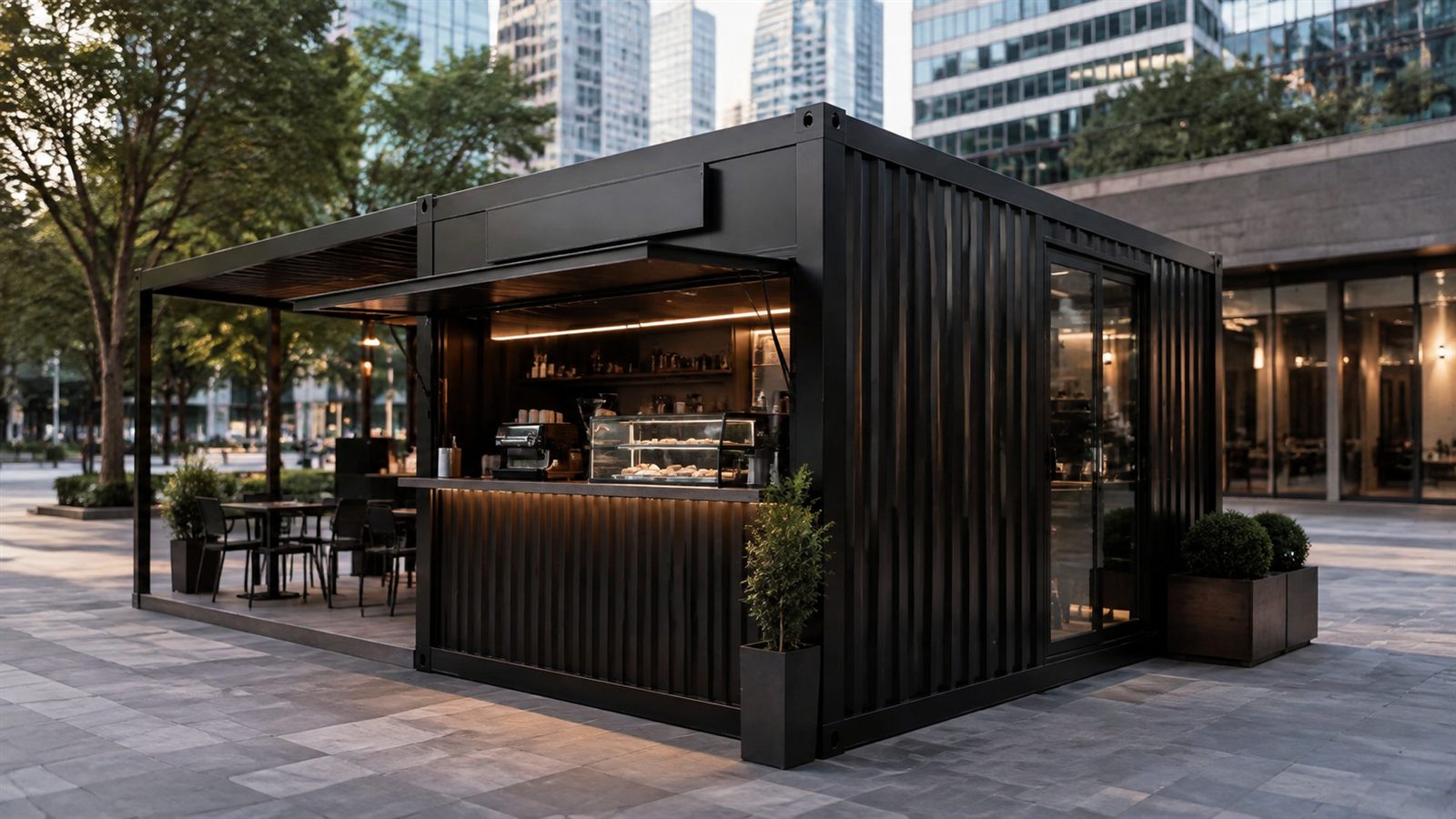 Container Shops, Cafés and Modular Offices project use-case scene