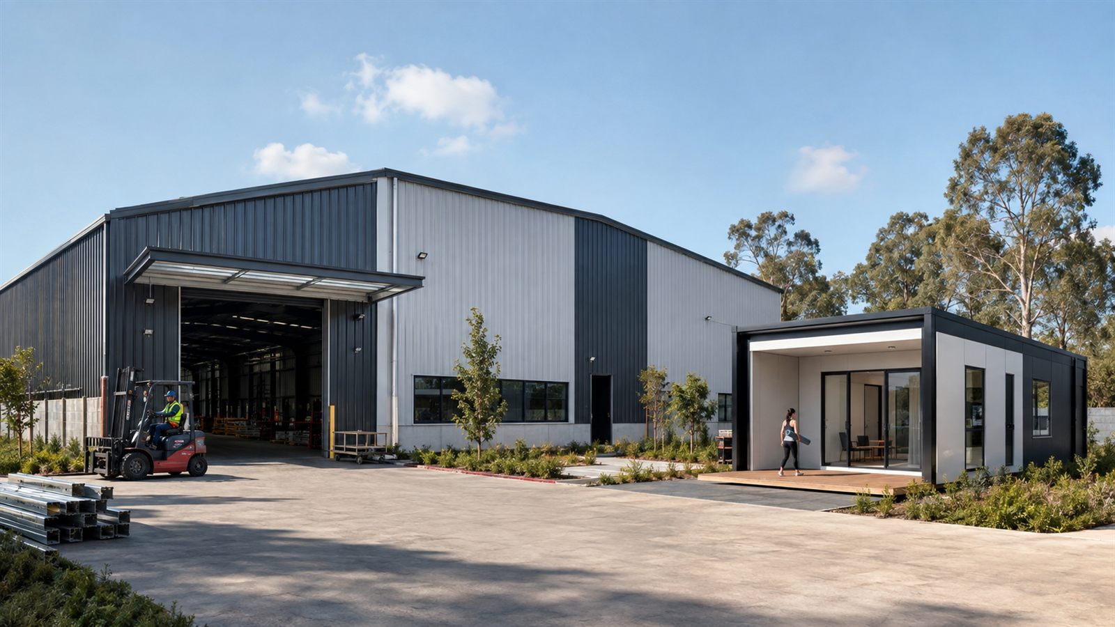 Steel Warehouses and Industrial Buildings project use-case scene