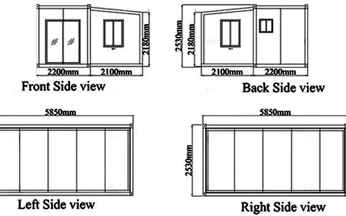Single-Wing Expandable Container House interior thumbnail 1